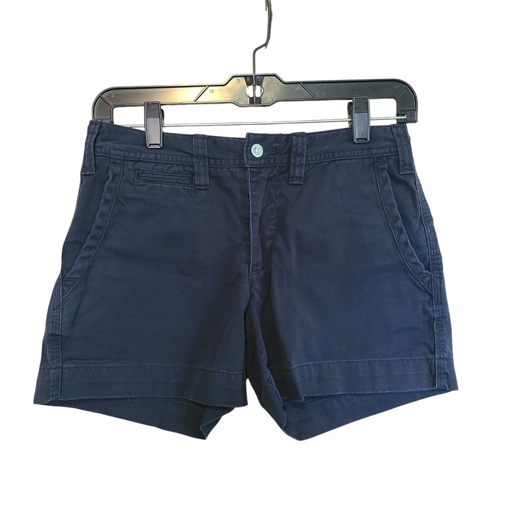Polo Ralph Lauren Chino Shorts Womens 0 Navy Blue Preppy Cotton Twill Pony